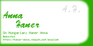 anna haner business card
